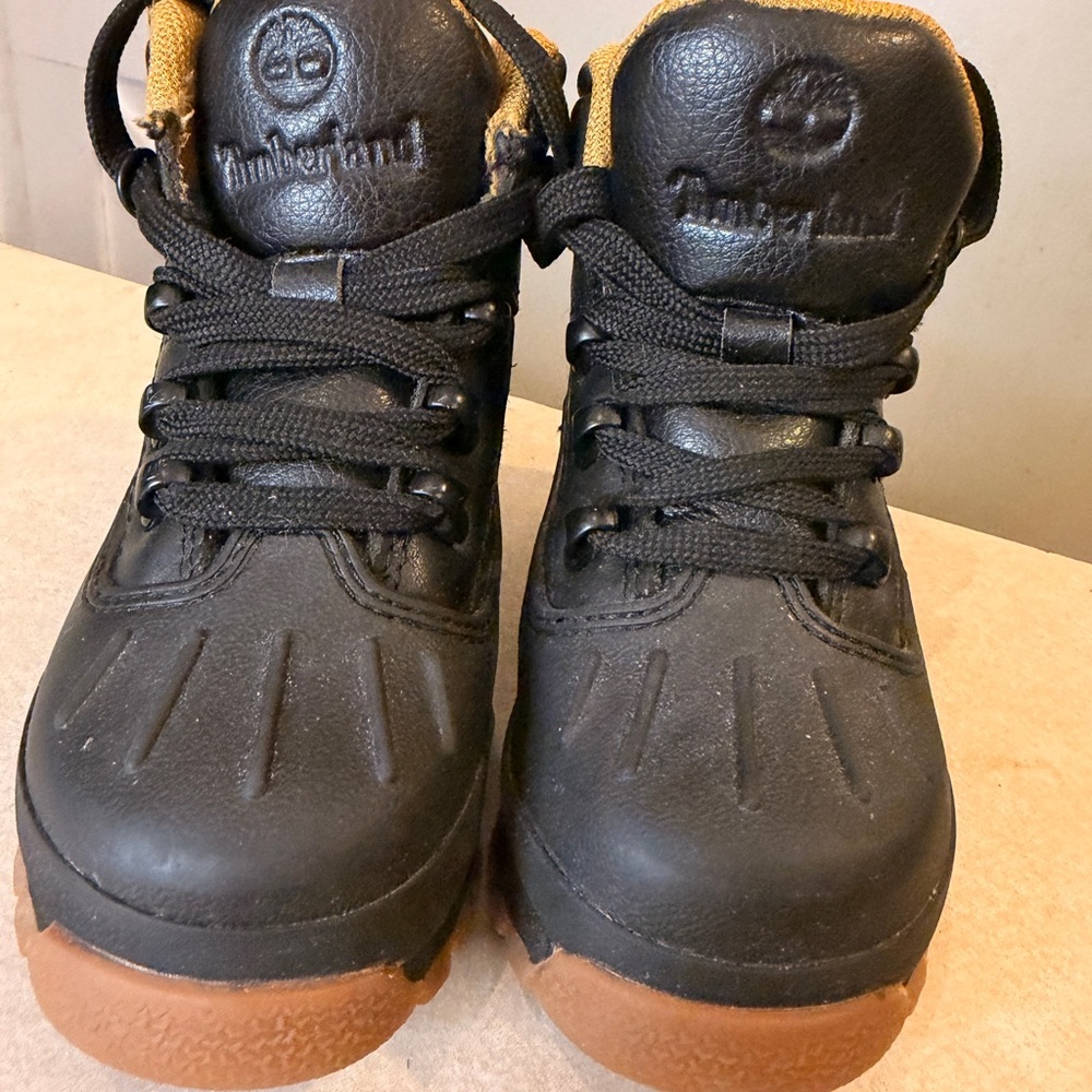 Timberland Kids Black and Tan Boots